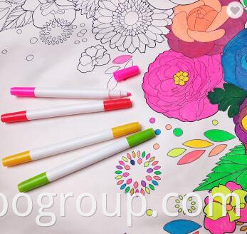 Festive & Party Supplies Factory Direct Sale Non-Toxic Fabric Paint Washable Water Color Marker Pen Double tip fabric markers